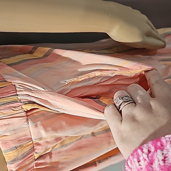 Matilda Jane Apricot tiered striped skirt size large - Picture 2 of 6